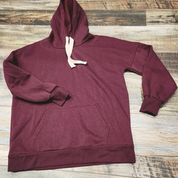 Burgundy Zenana Hooded Sweatshirt - Picture 1 of 3